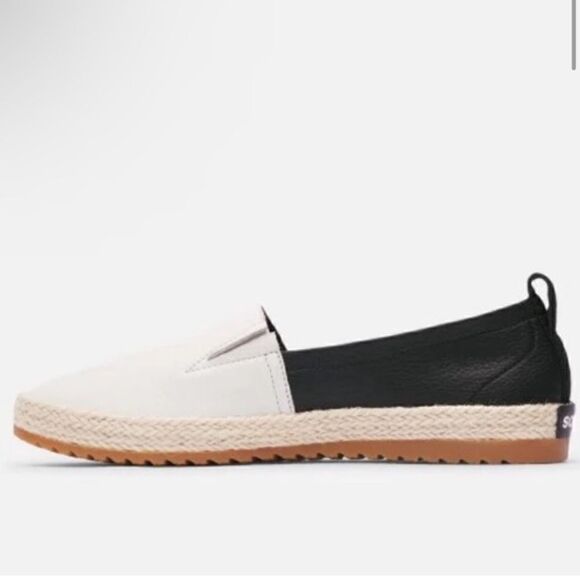NWT Sorel Ella Leather Slip On Espadrilles Shoes - Picture 1 of 9